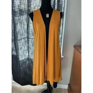 RLZ honey yellow sleeveless maxi midi lightweight cardigan Size Small